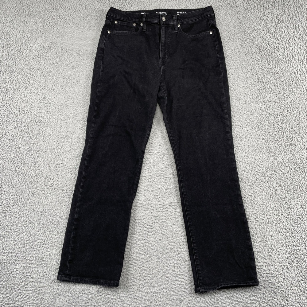 J.Crew Jeans Women 29 Black 96 Straight RE-96-BLK High Rise Stretch Denim